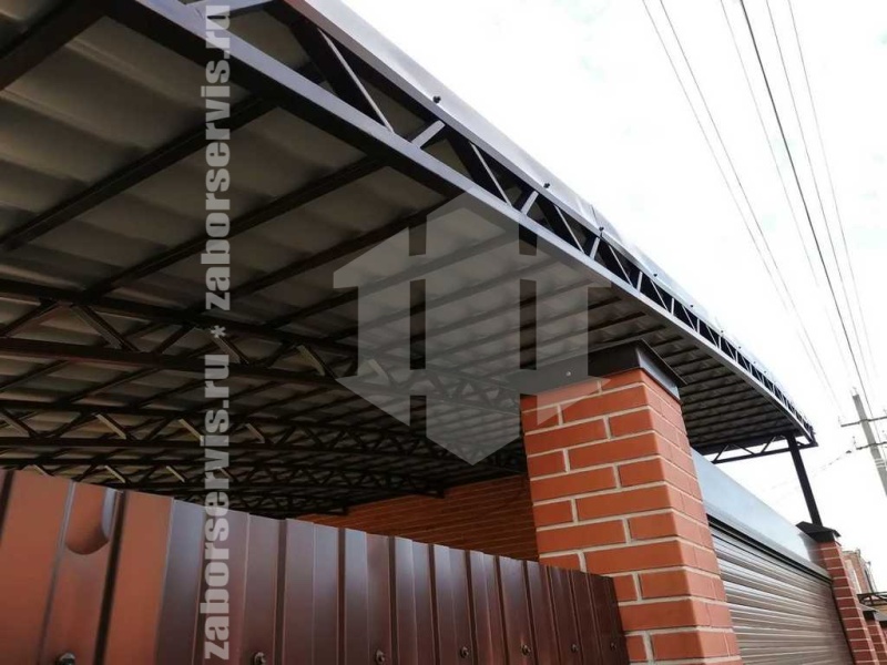 Навес для двух автомобилей пример 8