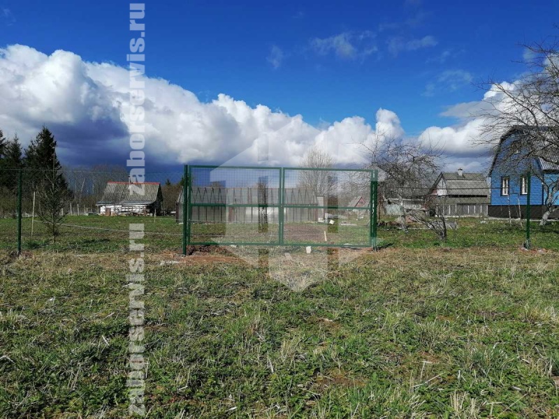 Забор из сетки рабицы в натяг с протяжкой арматуры 150 метров